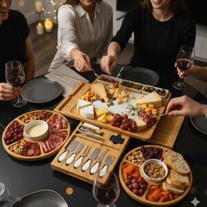 Premium Bamboo /Charcuterie Board Cheese Board Set